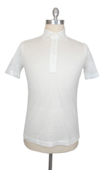 $585 Cesare Attolini White Solid Piqué Polo - 16/41 - (CA81265)
