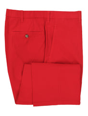 Cesare Attolini Red Solid Cotton Pants - Slim - 38/54 - (CA328231)