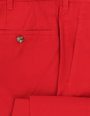 Cesare Attolini Red Solid Cotton Pants - Slim - (CA328231) - Parent