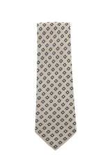 Cesare Attolini Cream Geometric Silk Tie (1516)