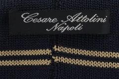 Cesare Attolini Black Striped Silk Tie (1546)