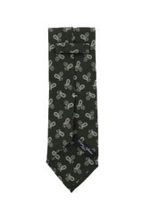 Cesare Attolini Dark Green Paisley Silk Tie (1547)