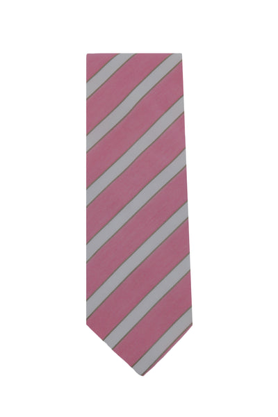 Cesare Attolini Pink Striped Silk Tie (1568)