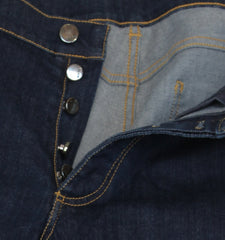 $904 Cesare Attolini Denim Blue Solid Jeans - Slim - (CA617266) - Parent