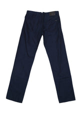 $904 Cesare Attolini Blue Solid Cotton Blend Pants - Slim - (CA63261) - Parent