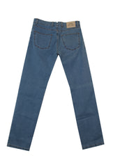 $695 Cesare Attolini Light Blue Solid Jeans - Slim - (CA515242) - Parent