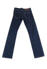 $904 Cesare Attolini Denim Blue Solid Jeans - Slim - (CA9262628) - Parent