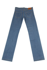 $904 Cesare Attolini Denim Blue Solid Jeans - Slim - (CA9262627) - Parent