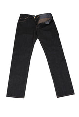 $904 Cesare Attolini Dark Blue Solid Jeans - Slim - (CA930261) - Parent