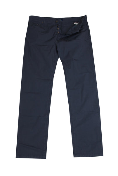 $904 Cesare Attolini Dark Blue Solid Pants - Slim - (CA9262611) - Parent