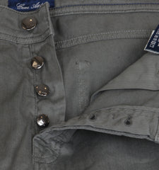 $904 Cesare Attolini Gray Solid Jeans - Slim - (CA9262621) - Parent