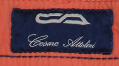 $904 Cesare Attolini Orange Solid Cotton Blend Pants - Slim - (CA926268) - Parent