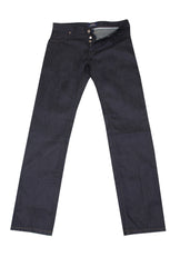 $904 Cesare Attolini Dark Blue Solid Jeans - Slim - (CA9262624) - Parent