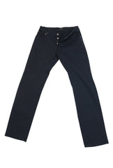 $904 Cesare Attolini Dark Blue Solid Jeans - Slim - (CA5212613) - Parent