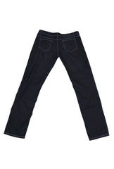 $904 Cesare Attolini Denim Blue Solid Jeans - Slim - (CA617267) - Parent