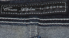$904 Cesare Attolini Denim Blue Solid Jeans - Slim - (CA926263) - Parent