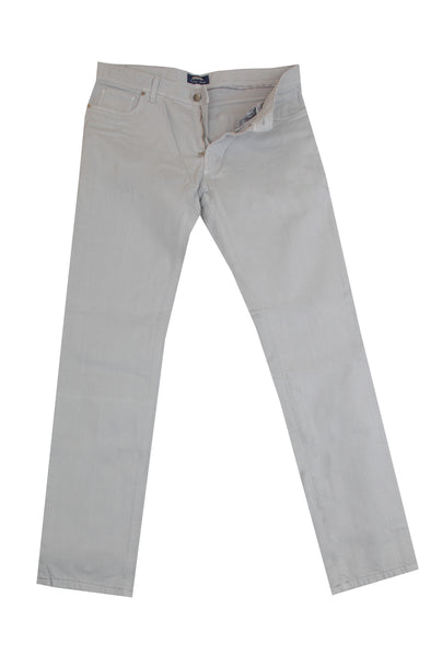 $1034 Cesare Attolini Light Gray Solid Jeans - Slim - (CA9262622) - Parent