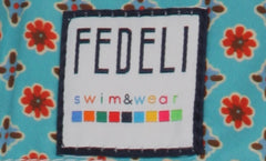 $240 Fedeli Blue Floral Swim Shorts - (FD521255) - Parent