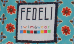 $240 Fedeli Blue Floral Swim Shorts - (FD521255) - Parent
