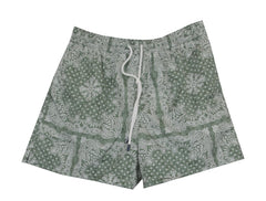 $240 Fedeli Green Paisley Swim Shorts - (FD521253) - Parent