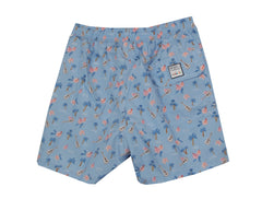 $240 Fedeli Light Blue Floral Swim Shorts - (FD528259) - Parent