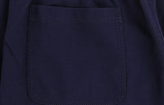 $690 Fedeli Navy Blue Solid Cotton Cargo Pocket Sweatpants - (FD44264) - Parent