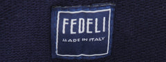 $690 Fedeli Navy Blue Solid Cotton Cargo Pocket Sweatpants - (FD44264) - Parent