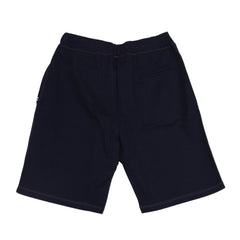 $495 Fedeli Navy Blue Solid Cotton Sweat Shorts - (FD44262) - Parent