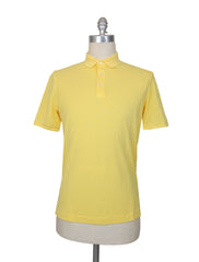 $375 Fedeli Yellow Solid Piqué Polo - Small/48 - (FD916255)