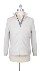 $2400 Fedeli Cream Cashmere Solid Jacket - L US/52 EU - (FD1016252)