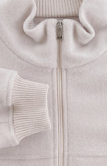 $2400 Fedeli Cream Cashmere Solid Jacket - (FD1016252) - Parent
