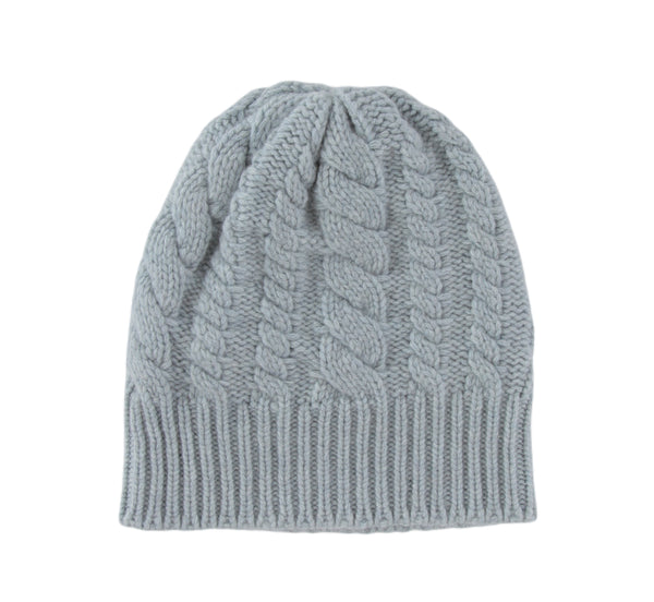 $350 Fedeli Light Gray Solid Cashmere Beanie - (FD93252) - Parent
