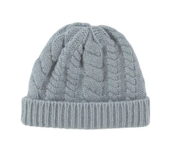 $350 Fedeli Light Gray Solid Cashmere Beanie - (FD93252) - Parent