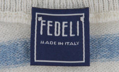 $1025 Fedeli Light Blue Cashmere Blend Crewneck Sweater - (FD38252) - Parent