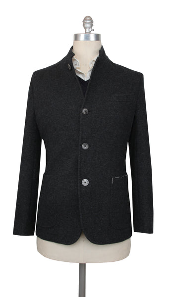 $3850 Fedeli Charcoal Gray Cashmere Solid Jacket - (FD10120244) - Parent
