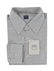$575 Fedeli Light Gray Solid Cashmere Blend Shirt - Slim - 15.75/40 - (FD222253)