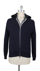 $4375 Fedeli Navy Blue Cashmere Solid Jacket - 40/50 - (FD10120243)