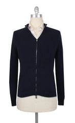 $1950 Fedeli Navy Blue Cashmere Funnel Jacket - (FD38254) - Parent