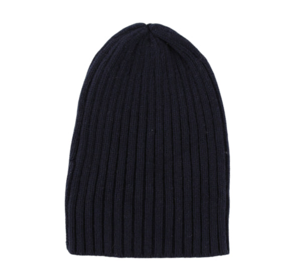 $350 Fedeli Navy Blue Solid Cashmere Beanie - (FD93255) - Parent