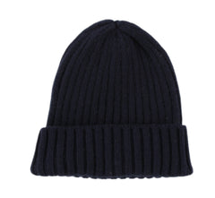 $350 Fedeli Navy Blue Solid Cashmere Beanie - (FD93255) - Parent