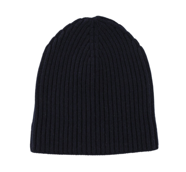 $350 Fedeli Navy Blue Solid Cashmere Beanie - (FD93256) - Parent