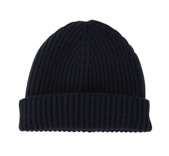 $350 Fedeli Navy Blue Solid Cashmere Beanie - (FD93256) - Parent