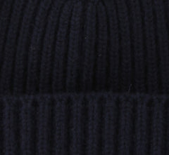 $350 Fedeli Navy Blue Solid Cashmere Beanie - (FD93256) - Parent