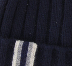 $375 Fedeli Navy Blue Solid Cashmere Beanie - (FD93251) - Parent
