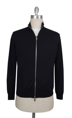 Fedeli Dark Blue Crewneck Sweater
