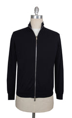 $2275 Fedeli Dark Blue Reversible Crewneck Sweater - L/52 - (FD44265)
