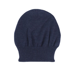 Fiori Di Lusso Navy Blue Solid Beanie - One Size - (FL531238)