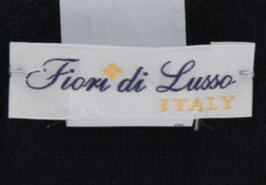 $800 Fiori Di Lusso Dark Blue Solid Cashmere Blend Long Scarf - 82.5" x 13.25" (FL926232)