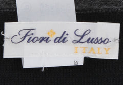 $800 Fiori Di Lusso Black Solid Cashmere Blend Long Scarf - 82.5" x 13.25" (FL926233)