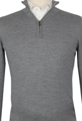 Fiori Di Lusso Gray Cashmere Blend 1/4 Zip Sweater - (FL613234) - Parent
